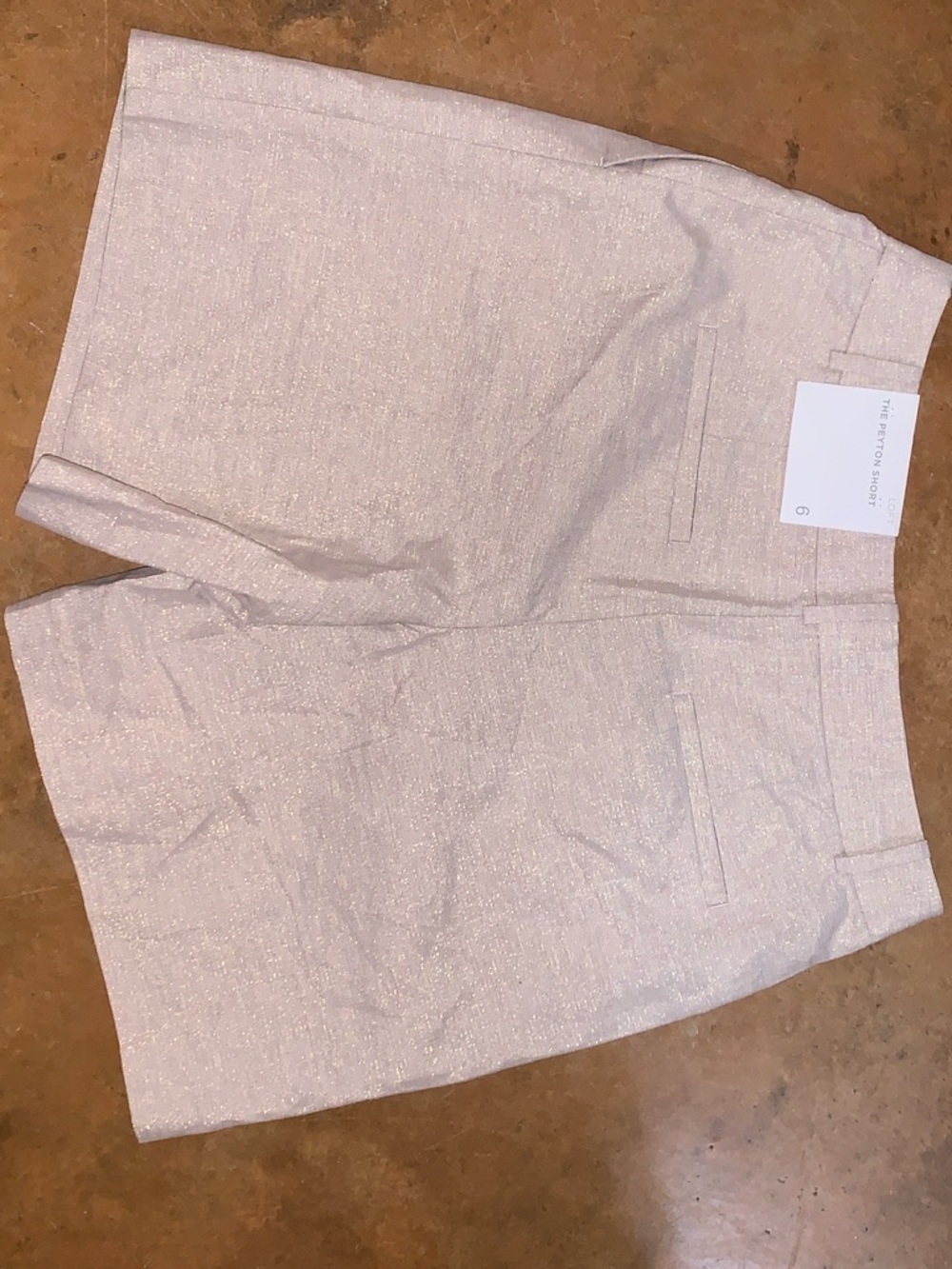 LOFT Light Beige Shimmer Dress Shorts